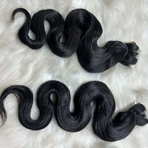 ร้อนราคาถูก 100% เวียดนามขายร้อนคุณภาพดีที่สุด Qhair ผมดิบสีดําร่างกายคลื่นคู่ดึงมัดจาก Qhair - Product Image 5