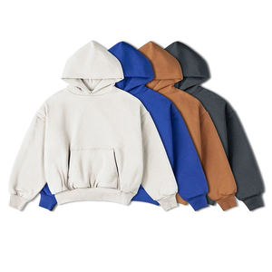 Custom <b>Men</b> Hoodie Heavyweight Fleece Oversized Boxy Streetwear <b>Pullover</b> Sweatshirt Custom Logo Wholesale - Product Image 6