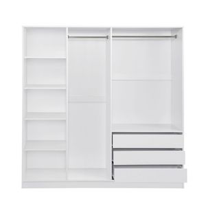 Armadio Bianco in Legno Senza Porte con Ripiani e 3 Cassetti per Camera da Letto - Product Image 6