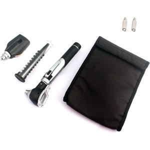 Otoscope à fibre optique, otoscope LED, kit ORL avec deux ampoules de remplacement gratuites, couleur noire, diagnostic professionnel des oreilles - Product Image 1