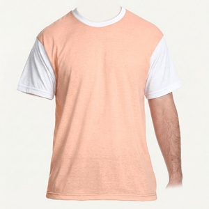 เสื้อยืดแขนสั้นผู้ชายสีส้มน้ำเงิน คอโอ ทรงปกติ ผ้าคอตตอนถัก ดีไซน์เรียบง่าย สวมใส่สบาย - Product Image 4