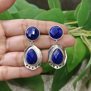 Pendientes de Plata de Ley 925 con Incrustaciones de Piedras Preciosas Naturales, Estilo Moderno, Minimalista, Cómodo, Elegante, la Mejor Joyería de Lujo - Product Image 4