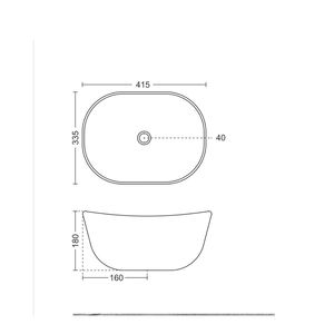 High quality rectangular wall hung ceramic wash basin 415x335x180mm glossy white floating bathroom sink with half pedestal - Product Image 2