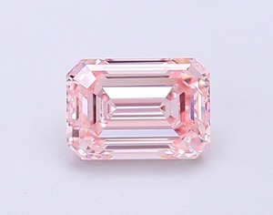 Diamant rose intense fantaisie de 0,97 carat, taille émeraude, cultivé en laboratoire CVD, clarté VS1, excellente taille, pierre précieuse non montée pour la création de bijoux - Product Image 1