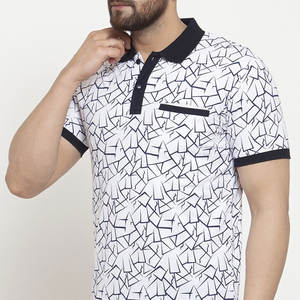 Prix d'usine en gros – T-shirts polo 100 % coton pour hommes, haute qualité, impression personnalisée, tissu tricoté doux et respirant - Product Image 5