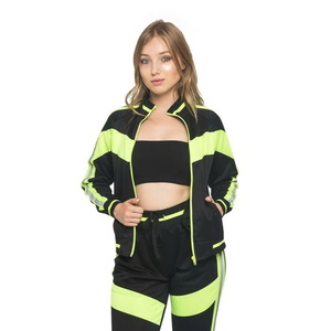 Nuevo Conjunto Deportivo Casual con Capucha para Mujer, Chaqueta con Cremallera y Pantalones con Bloques de Color, Logotipo Personalizado - Product Image 3
