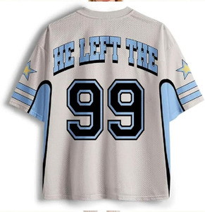 Camiseta Deportiva Unisex Extra Grande con Cuello en V, Diseño Gráfico en Malla, Estilo Casual Urbano, con Número Estampado - Product Image 2