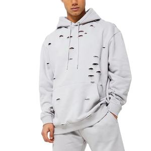 เสื้อมีฮู้ดผู้ชาย, เสื้อมีฮู้ดผ้าคอตตอนผ้าเทอร์รี่สไตล์ฮิปฮอปปักมาใหม่สำหรับฤดูหนาววิ่งกลางแจ้ง - Product Image 1