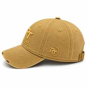 Gorra de Béisbol de Mezclilla Desgastada con Bordado Personalizado y Patrón de Letras, Estilo Vintage, Casual, Unisex - Product Image 3