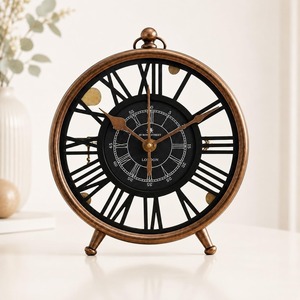 Horloge de bureau mécanique de luxe avec sonnerie horaire, design moderne, construction métallique - M F INTERNATIONAL EXPORTS - Product Image 3