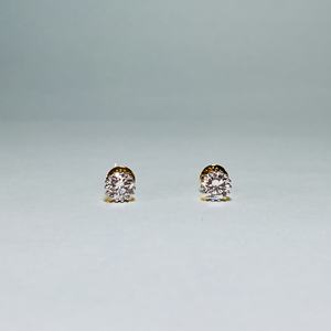 ต่างหูเพชรแท้ทรงกลมเจียระไนแบบบริลเลียนท์ 0.5 กะรัต ทองคำแท้ 18K สำหรับผู้ชายและผู้หญิง ดีไซน์เรียบหรู - Product Image 2