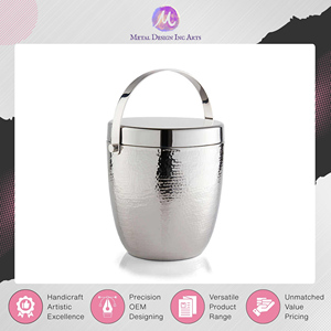 Worldwide Exporter Selling Aluminium Hammered Luxurious Beverage Tub <b>with</b> <b>Lid</b> Ice <b>Bucket</b> for Hotels & Bars at Nominal Price - Product Image 2