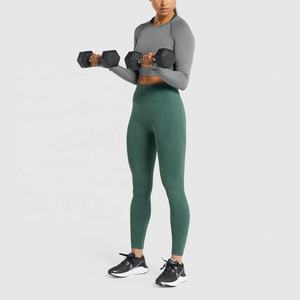 Ensemble de yoga 2 pièces Fitness pour femmes, vêtements de sport sans coutures, mode personnalisée, taille haute, cordon de serrage, ensembles de yoga pour femmes - Product Image 1