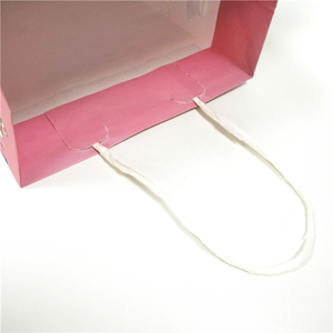 Venta al por mayor de color rosa claro Bolsas de papel rosa con estampado colorido Bolsas de compras Decoración Bolsas de Almuerzo - Product Image 3
