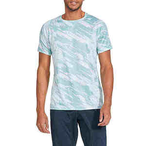 Men's Short Sleeve Geometric Print T-<b>Shirt</b> Quick Dry Regular Fit Casual Wear O-Neck Knitted <b>Polyester</b> <b>Shirt</b> - Product Image 1