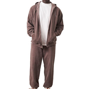 Survêtements Homme Délavés à l'Acide de Haute Qualité, Personnalisés, Coupe Oversize, Entièrement Zippés, Style Flare, Prix Abordable - Product Image 3