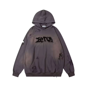 <b>Top</b> Stylish Look Best Selling <b>Men</b> Distressed Hoodie Long Sleeve <b>Thermal</b> High Quality <b>Men</b> Distressed hoodies with OEM ODM - Product Image 1