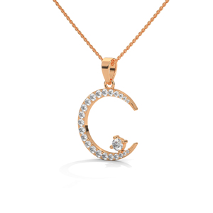 Collar con Colgante de Luna en Oro Rosa, Cadena de Clavícula con Circonita, Joyería Elegante y Minimalista para Mujer, Regalo para Fiesta - Product Image 2