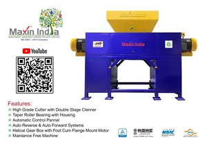 Meilleur broyeur de tissu FRP à double arbre semi-automatique, capacité 500 kg/h, machines électriques de broyage de plastique - Product Image 6