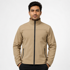 Nouvelle veste softshell pour homme, design unique 2026, fermeture éclair, tissu 100% polyester, veste softshell pour homme, fabrication OEM personnalisée - Product Image 1