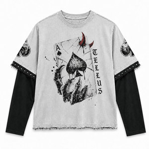 Camiseta de manga larga para hombre, corte ajustado, algodón de alta calidad, colores personalizados, camiseta de moda para hombre. - Product Image 1
