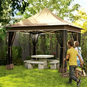 Pérgola de Tela Impermeable Beige para Jardines y Terrazas, Toldo y Gazebo - Product Image 1