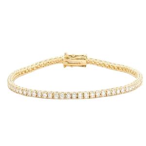 Round Cut Moissanite Tennis Bracelet 14k White <b>Gold</b> Customized Diamond Bracelet 2mm to 6mm Luxury Hip Hop Diamond Tennis Jewelry - Product Image 1