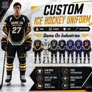 Sublimation Printed Top Quality Custom Team Sportswear Breathable Polyester Long Sleeve Match Training Wear Ice Hockey Uniform - Product Image 1