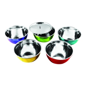Acier inoxydable qui est souvent utilisé pour tenir ou stocker un ensemble de bols de service avec un ensemble de service de couleur de 5 pièces - Product Image 1