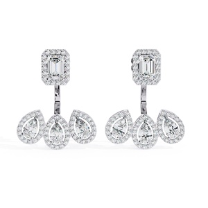 Unique Design 0.50 CT Each <b>Emerald</b> Cut Hoop <b>Earrings</b> 14K Solid <b>Gold</b> Fashion <b>Earrings</b> For Women Lab Grown Diamond Jewelry - Product Image 2