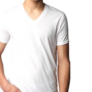 T-shirt en coton à col en V pour homme, fabrication directe d'usine, confortable, respirant, streetwear décontracté, fabricant OEM - Product Image 1
