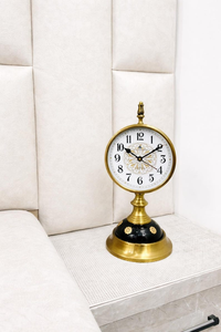 Victorian Brass <b>Table</b> <b>Clock</b> with London-Inspired Design Antique Round Desk Timepiece Roman Numeral Vintage Home & Office - Product Image 4
