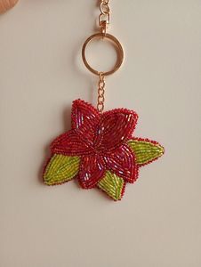 Bohemian Style Embroidery Beaded Keychain Handcrafted Decorative <b>Bag</b> <b>Charm</b> with Colorful Bead Embroidery - Product Image 6