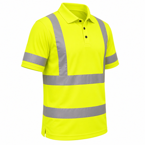 Camisa de Trabajo de Alta Visibilidad Personalizada con Cinta Reflectante, Manga Corta, Color Sólido, Camisa de Seguridad Reflectante Personalizada - Product Image 3