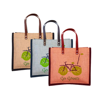 กระเป๋าช้อปปิ้งปอกระเจาทำจากผ้าแคนวาสพิมพ์ลายแฟชั่นใช้ซ้ำได้ทำใน kolwest bengal India - Product Image 2