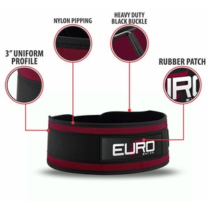 EURO SKT CO. Ceinture de musculation noire et rouge réglable avec patch drapeau américain pour l'entraînement en force - Product Image 6