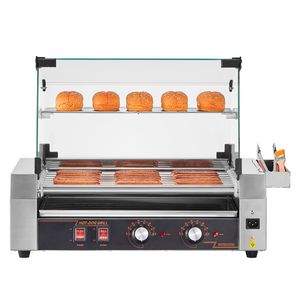 Griglia Professionale per Hot Dog con 18 Rulli in Acciaio Inox, 1050W, Doppia Temperatura, per Cottura Professionale - Product Image 6