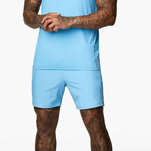 Shorts pour hommes noirs à séchage rapide, taille élastique, couleur unie, vêtements décontractés, 100% polyester avec poches - Product Image 5