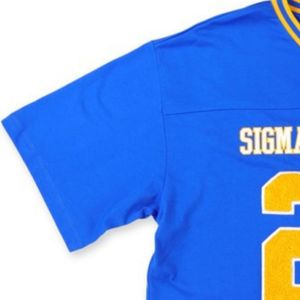 T-shirt de football en chenille bleu roi surdimensionné Sigma Gamma Rho, unisexe, vêtements de sororité grecque, style athlétique premium, décontracté - Product Image 5
