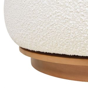 Poltrona Girevole Fuji 360 a Schienale Basso in Bouclé Bianco Avorio per Soggiorno - Product Image 2
