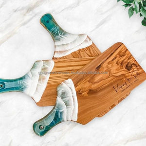 Planche à découper et à servir rectangulaire en bois d'acacia et résine époxy, motif océan, la plus vendue, compatible lave-vaisselle - Product Image 3