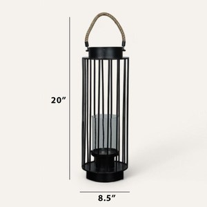 Faroles de Metal Negros Decorativos para Interiores y Exteriores, para Bodas, Hogar, Hotel, Restaurante, Portavelas Hecho a Mano de Alta Calidad - Product Image 2