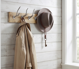 Premium Rustic Wooden Wall Mount <b>Hook</b> Rack With Silver Antler <b>Hooks</b> For Clothing Storage Organization Stylish Home Decor - Product Image 6