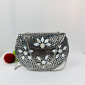 Antiguo estilo bohemio madre de perla mosaico Floral embrague bolso de noche escultura pulida moderna con diseño Floral - Product Image 4
