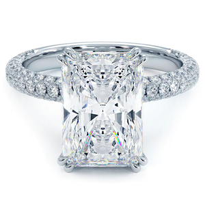 Bague de fiançailles et de mariage en diamant radiant cultivé en laboratoire certifié IGI, 4,75 carats, or jaune 14 carats, bijou cadeau pour fête - Product Image 1