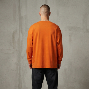 Camiseta Premium para Hombre de Manga Larga con Gráficos de Pedrería, Algodón Pesado, Hombros Caídos, Estilo Oversize, Casual, Streetwear, Holgada - Product Image 2