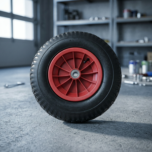 ELITE 16in 4.8/4.00-8 Durable V-Type Hard Tread Rubber & Steel Hub Tire <b>Wheel</b> for Garden Cart Trailer Wagon Wheelbarrow - Product Image 4
