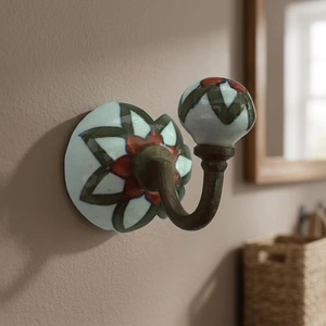 <b>Beads</b> Art <b>Direct</b> Factory Price Multifunction Coat Hanger with Ceramic Knobs Wall Hooks Cozy Coat Rail - Product Image 5
