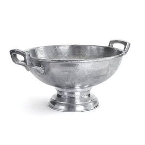 Versatile Handled Pedestal Champagne Bowl for Events and Home Decor Modern Silver-Tone <b>Footed</b> <b>Ice</b> Bucket - Product Image 1