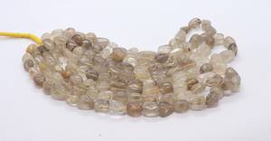 Perles lisses en rutile doré naturel AAA, 7-9 MM, perles de pierres précieuses en rutile doré, 16 pouces, perles en vrac en rutile jaune de forme roulée - Product Image 2